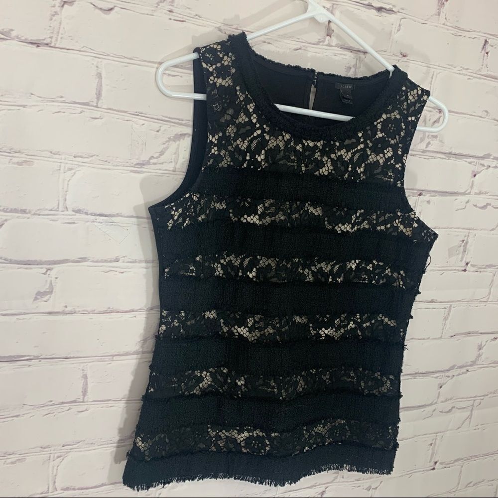 J. Crew small black lace top